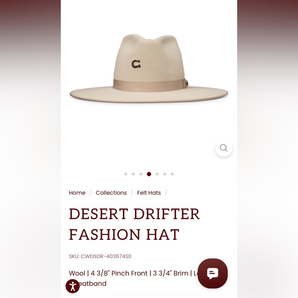 Charlie Horse Desert Drifter Fashion Hat Beige Wool Felt Hat